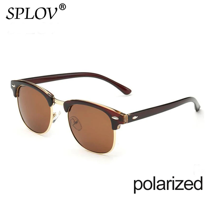 New Fashion  Semi Rimless Polarized Sunglasses Men Women Brand Designer Half Frame Sun Glasses Classic Oculos De Sol UV400