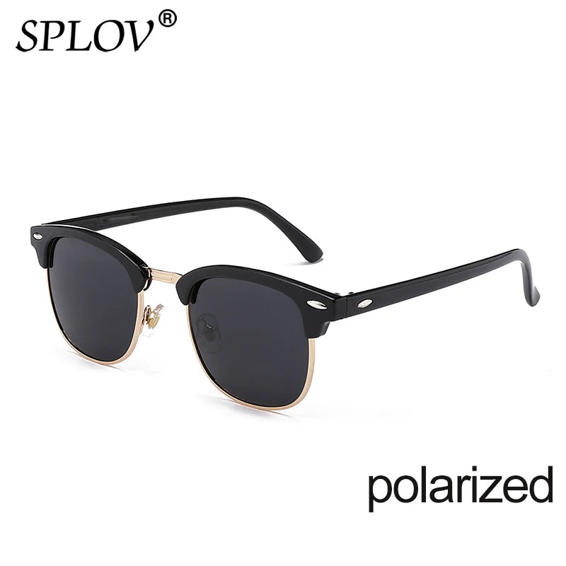 New Fashion  Semi Rimless Polarized Sunglasses Men Women Brand Designer Half Frame Sun Glasses Classic Oculos De Sol UV400