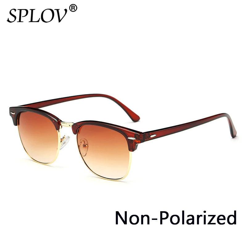 New Fashion  Semi Rimless Polarized Sunglasses Men Women Brand Designer Half Frame Sun Glasses Classic Oculos De Sol UV400