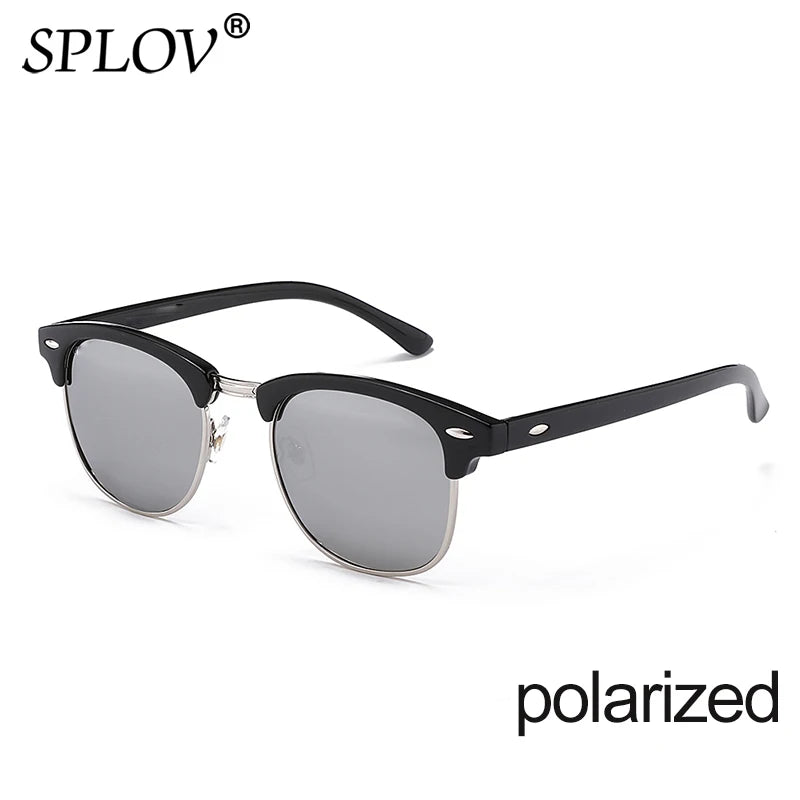 New Fashion  Semi Rimless Polarized Sunglasses Men Women Brand Designer Half Frame Sun Glasses Classic Oculos De Sol UV400