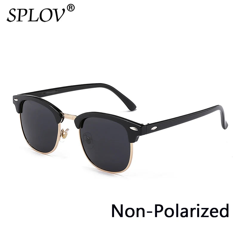 New Fashion  Semi Rimless Polarized Sunglasses Men Women Brand Designer Half Frame Sun Glasses Classic Oculos De Sol UV400