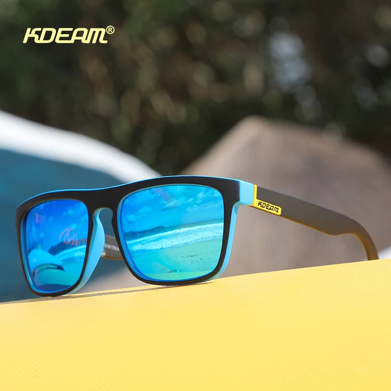 Fashion Guy's Sun Glasses From KDEAM Polarized Sunglasses Men Classic Design All-Fit Mirror Sunglass With Brand Box CE